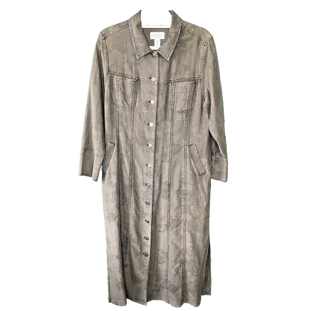 J Jill Womens 10P Maxi Trench Jacket Western Rodeo Country Y2K Vintage Duster